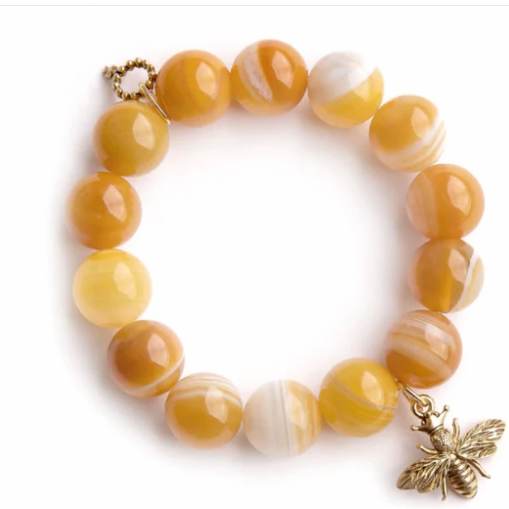 Butterscotch Agate Queen Bee Bracelet